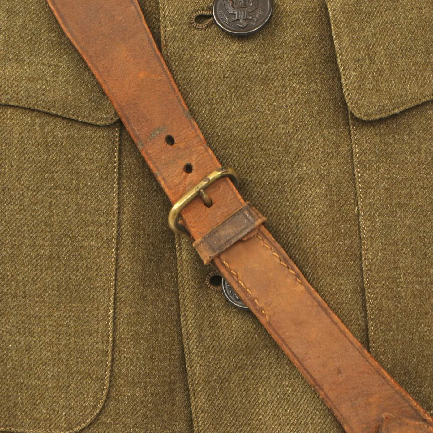 Original U.S. WWI Named Artillery Captain Service Coat with Sam Browne Belt