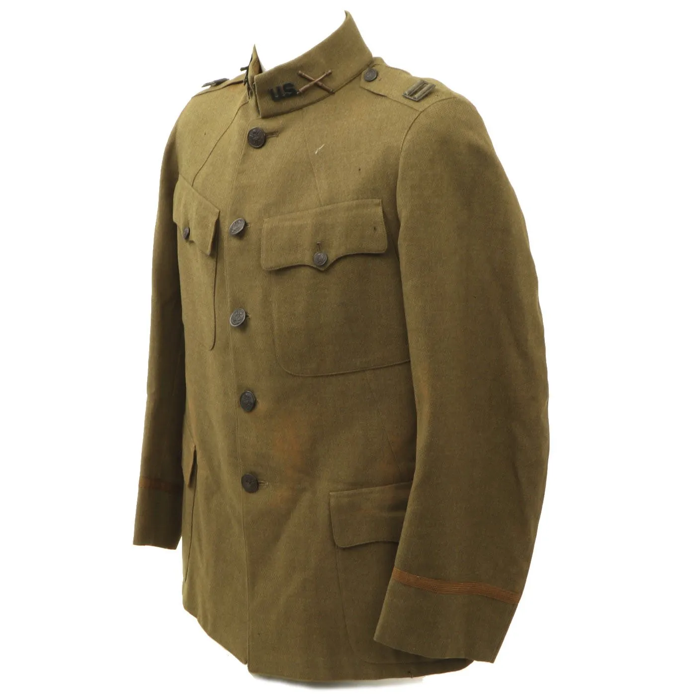 Original U.S. WWI Named Artillery Captain Service Coat with Sam Browne Belt