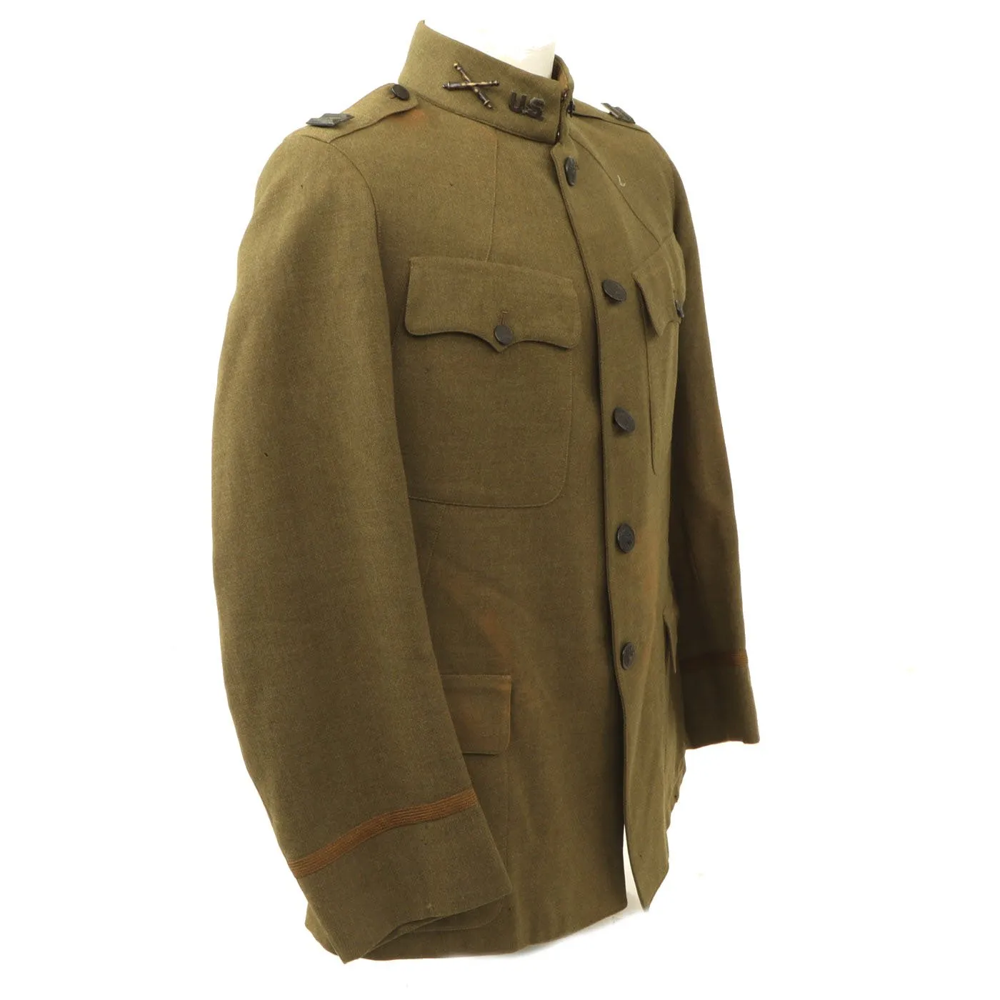 Original U.S. WWI Named Artillery Captain Service Coat with Sam Browne Belt