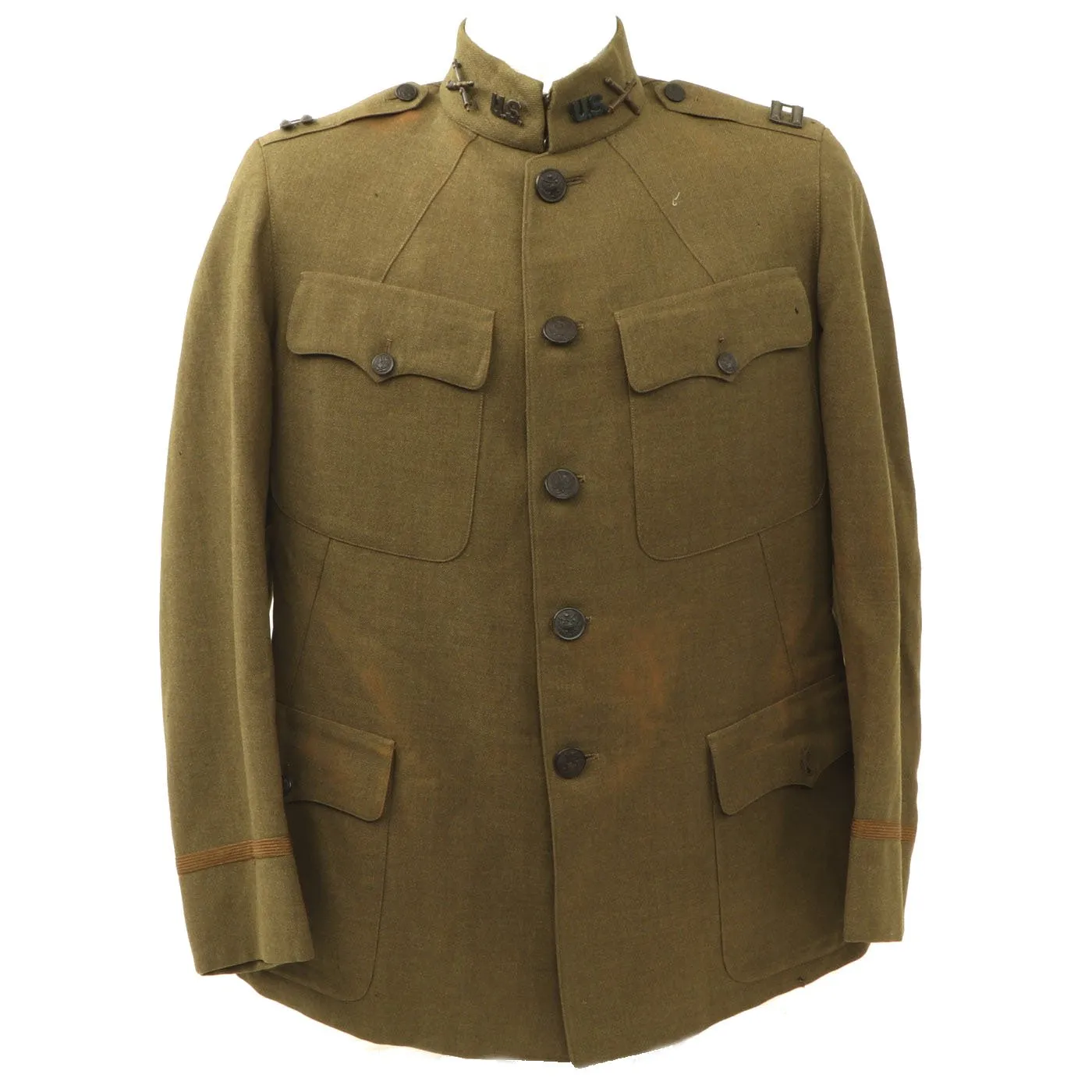 Original U.S. WWI Named Artillery Captain Service Coat with Sam Browne Belt