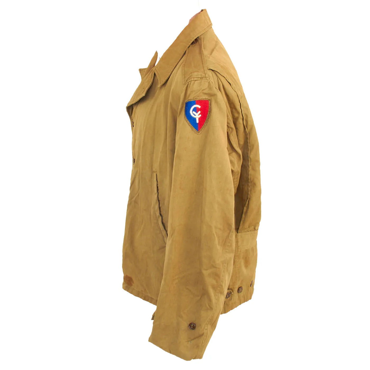 Original U.S. WWII 38th Infantry Division Patched M1941 Field Jacket - The Cyclone Division