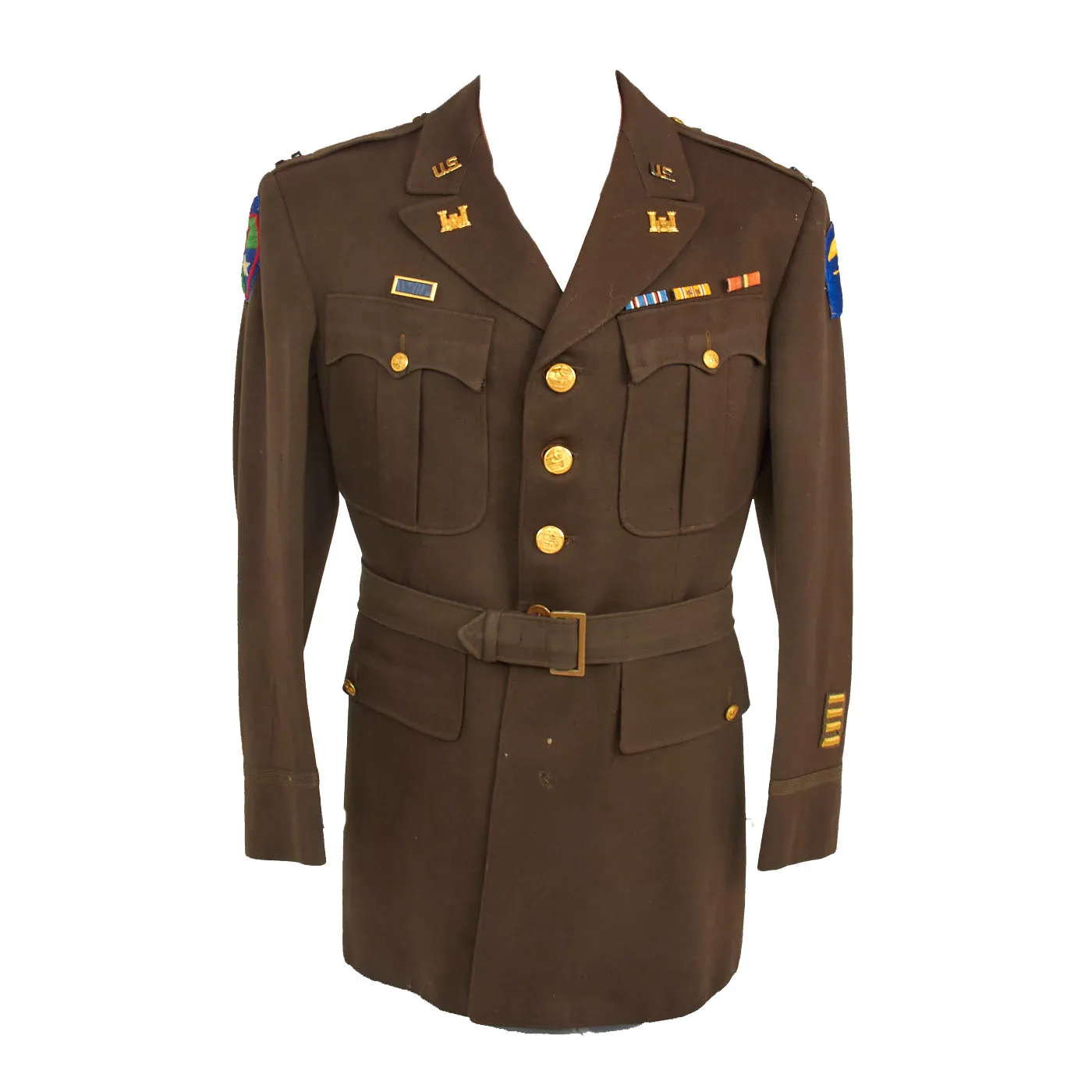 Original U.S. WWII 5307th Composite Unit (Provisional) Merrill’s Marauders 1st Engineer Brigade Captain’s Class A Uniform Set