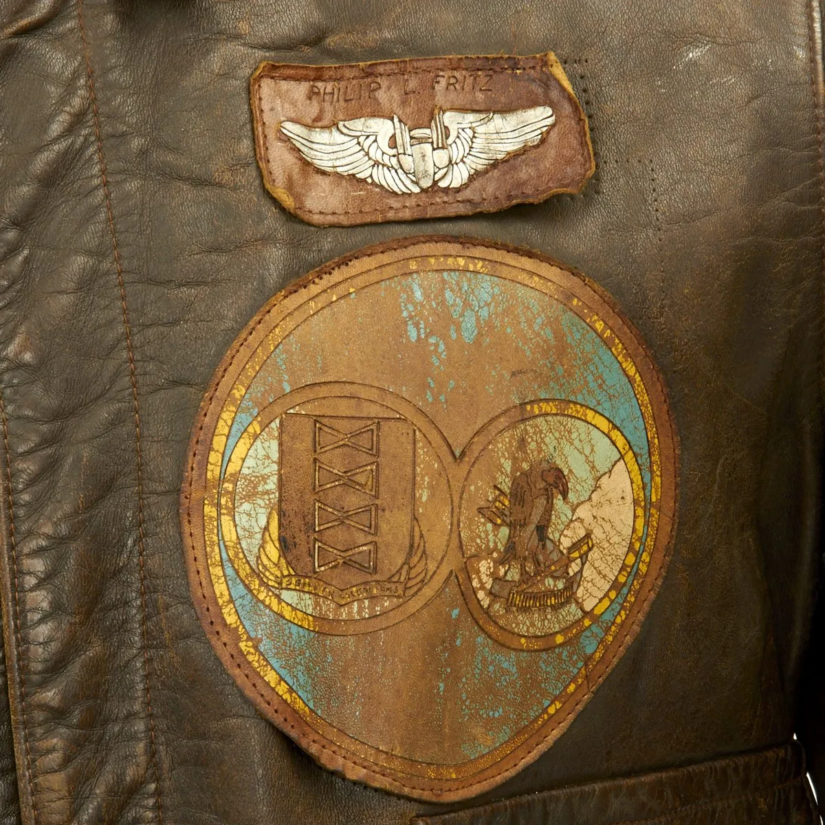 Original U.S. WWII B-24 Liberator 484th Bombardment Group Named Grouping with Painted A2 Jacket and Italian Made Patches