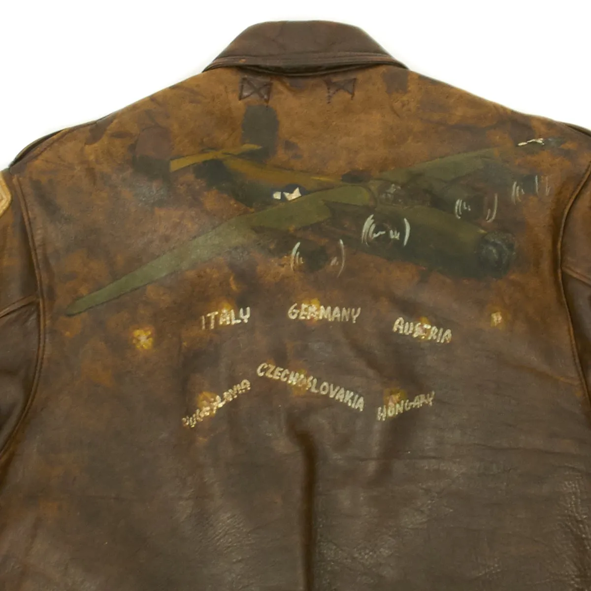 Original U.S. WWII B-24 Liberator 484th Bombardment Group Named Grouping with Painted A2 Jacket and Italian Made Patches