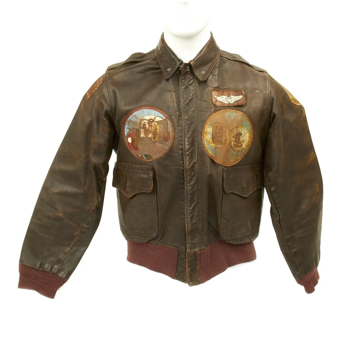 Original U.S. WWII B-24 Liberator 484th Bombardment Group Named Grouping with Painted A2 Jacket and Italian Made Patches