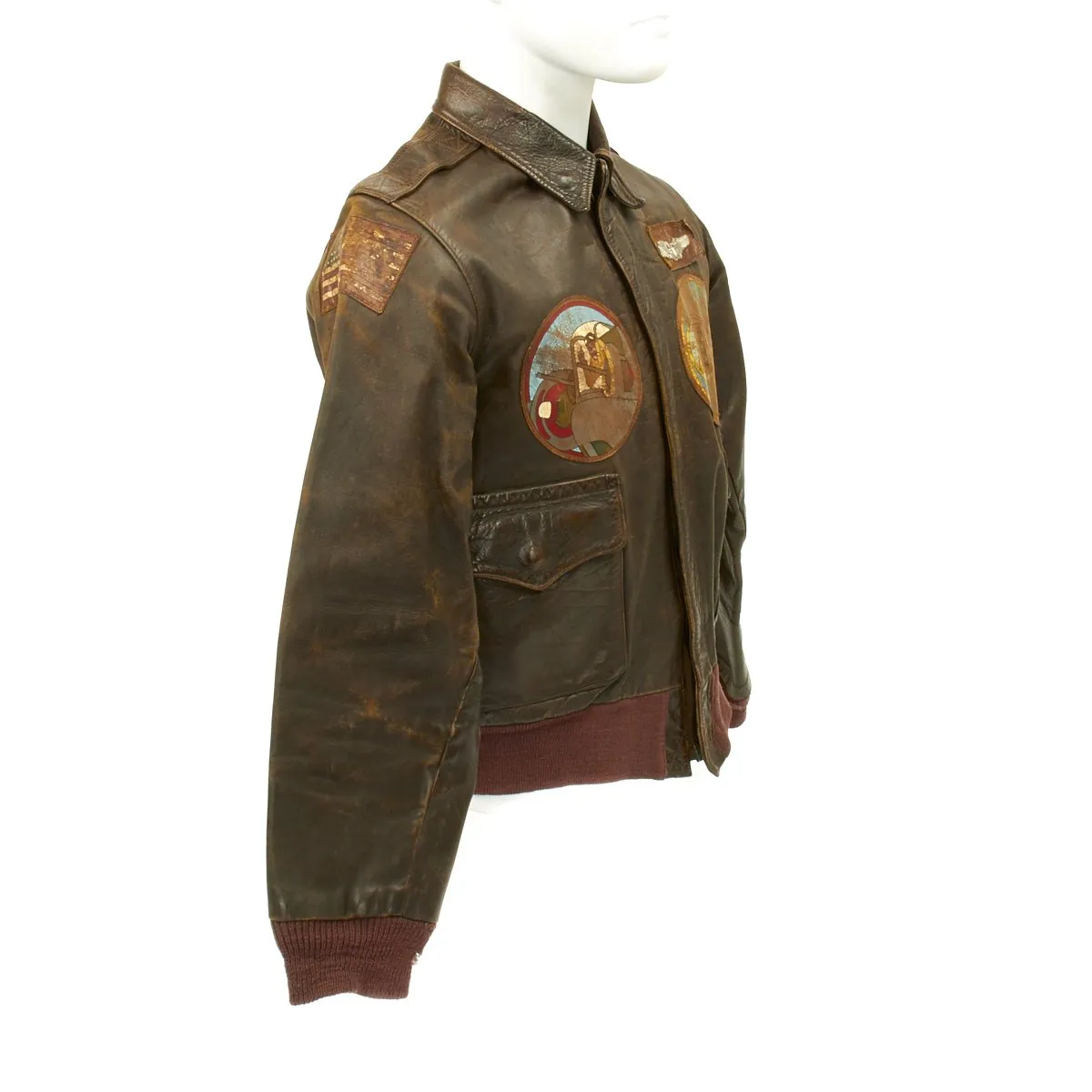 Original U.S. WWII B-24 Liberator 484th Bombardment Group Named Grouping with Painted A2 Jacket and Italian Made Patches