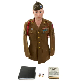 Original U.S. WWII D-Day NAMED 505th Parachute Infantry Regiment (505 PIR) Grouping with Research - Silver Star Purple Heart - Sergeant Julius A. Sebastian