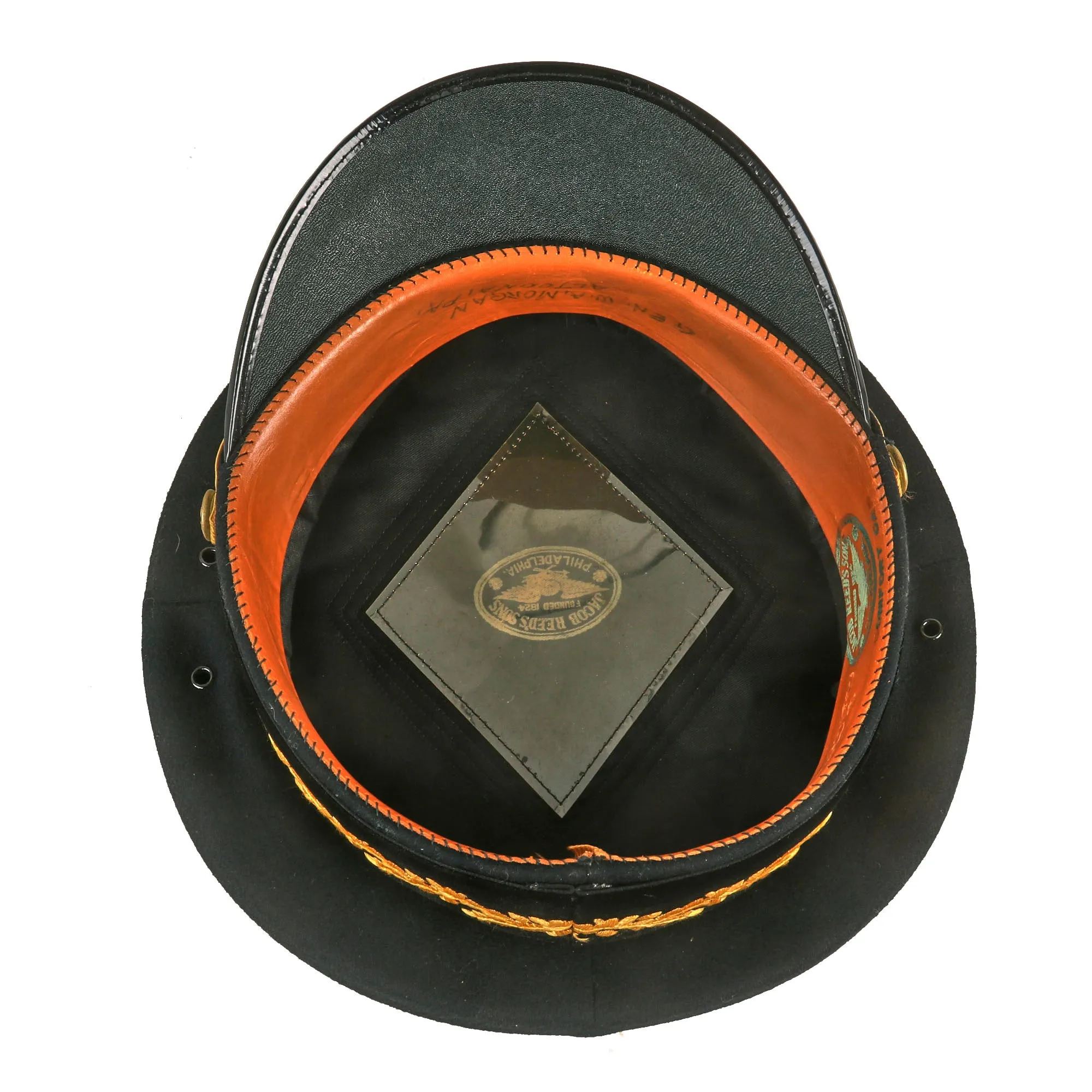 Original U.S. WWII Era Named General Officer’s Dress Blue Uniform Peaked Visor Cap By Jacob Reed’s Sons - Size 7½