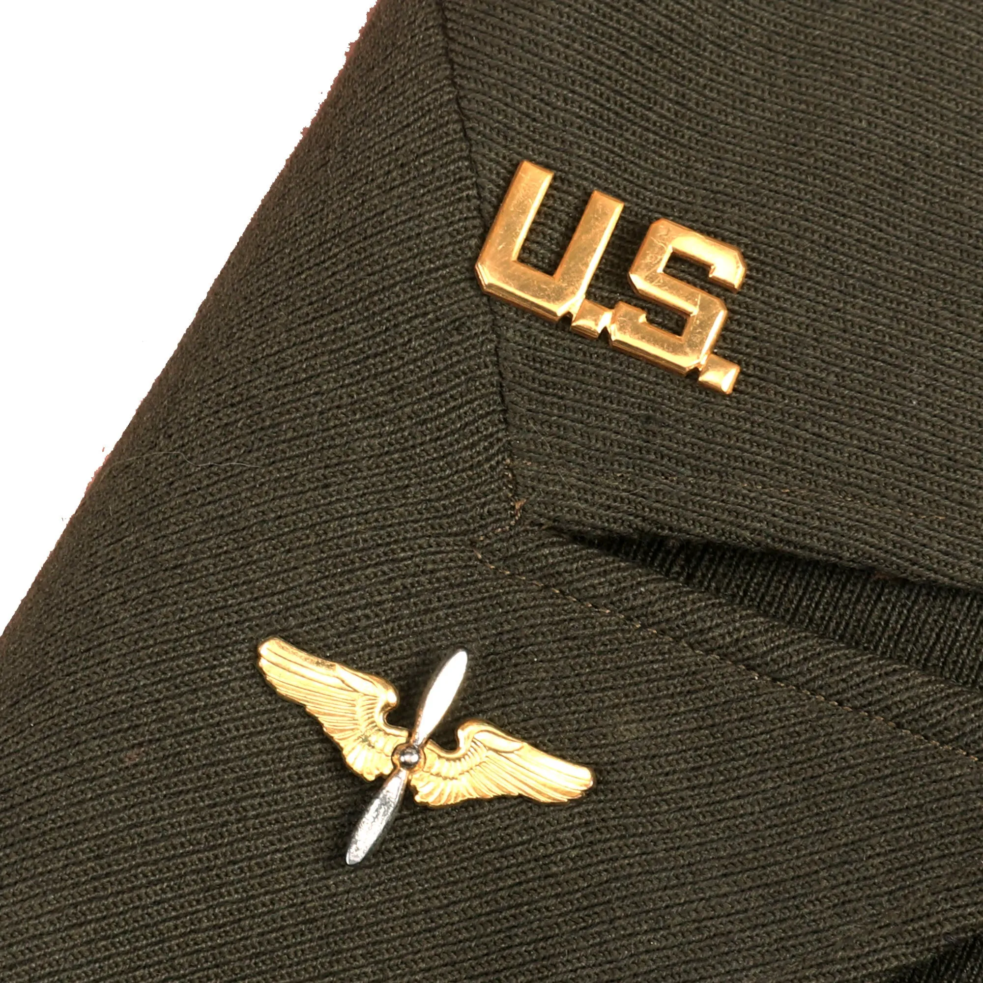 Original U.S. WWII Lieutenant Colonel Powers US Army Desert Air Task Force Patched Officer’s Winter Service Class A Uniform Coat