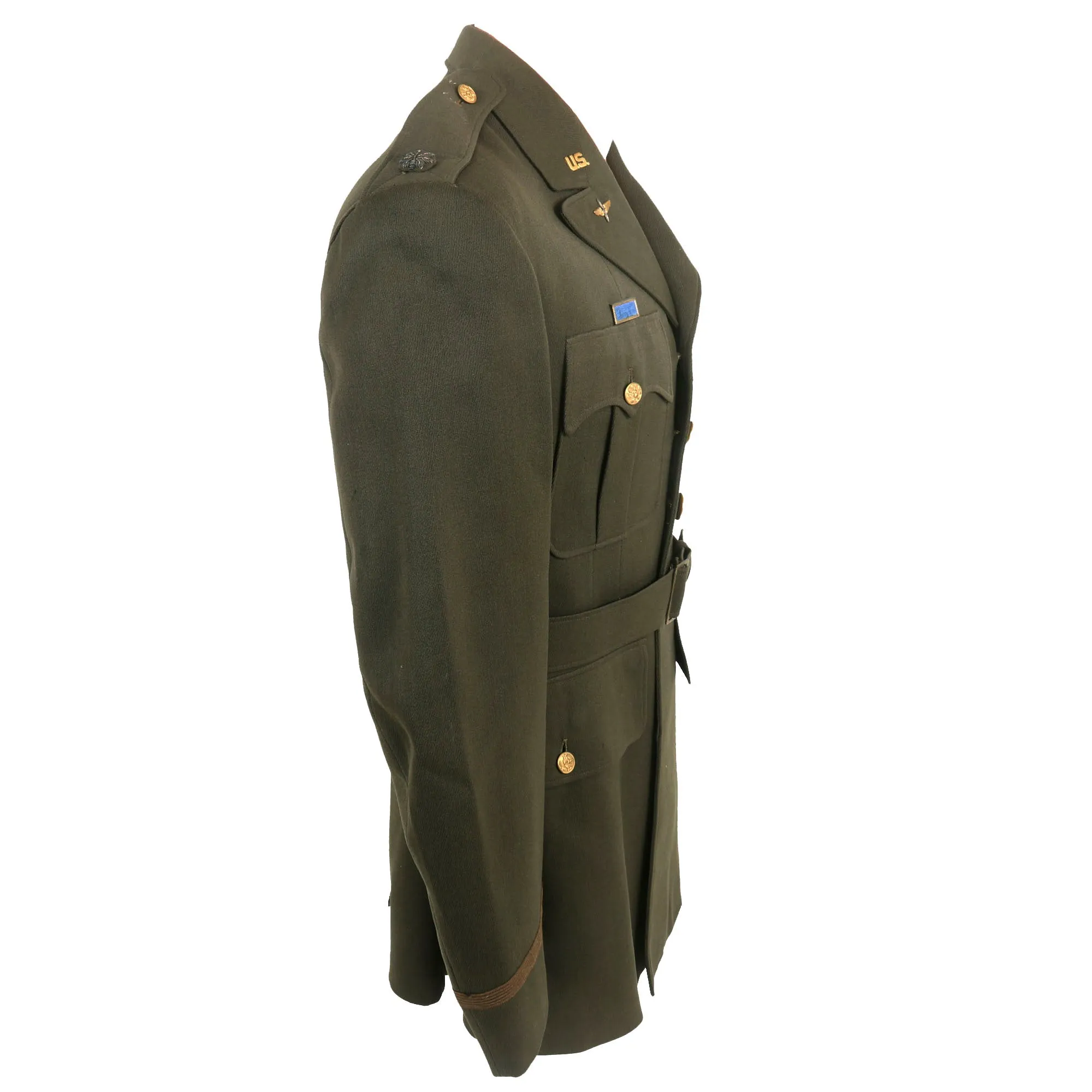 Original U.S. WWII Lieutenant Colonel Powers US Army Desert Air Task Force Patched Officer’s Winter Service Class A Uniform Coat