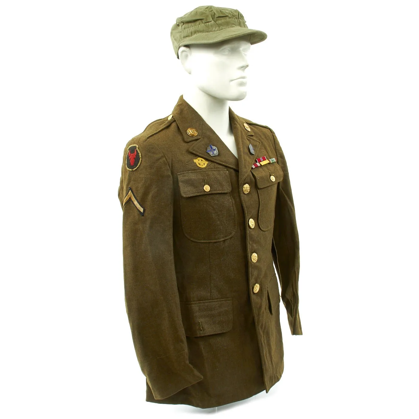 Original U.S. WWII Named 2nd Battalion 135th Infantry Regiment Uniform Bronze Star Grouping