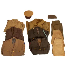 Original U.S. WWII to Post War Large Enlisted Uniform Grouping Featuring 2nd Infantry Division Class A Jacket - 11 Items