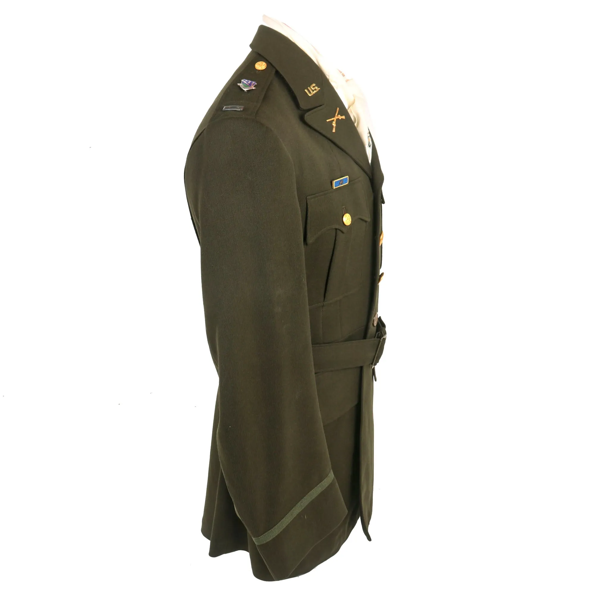 Original U.S. WWII US Army 101st Airborne Division Patched Officer’s Winter Service Class A Uniform Coat Attributed To Battlefield Commisioned Lt. Wilber R. “Web” Raduenz - B Company, 506th PIR, D-Day Veteran of ‘Utah Beach Area’