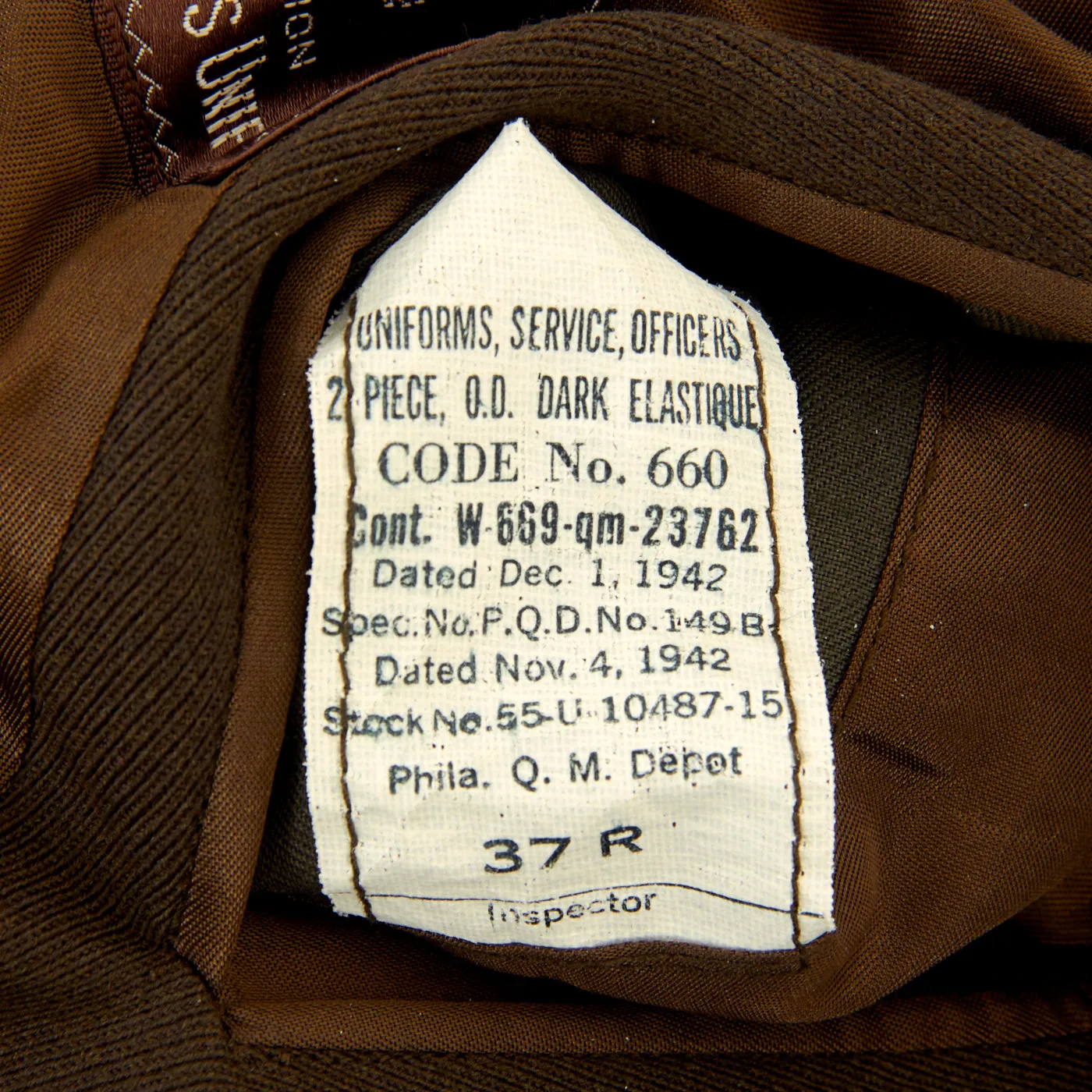 Original U.S. WWII US Army 101st Airborne Division Patched Officer’s Winter Service Class A Uniform Coat