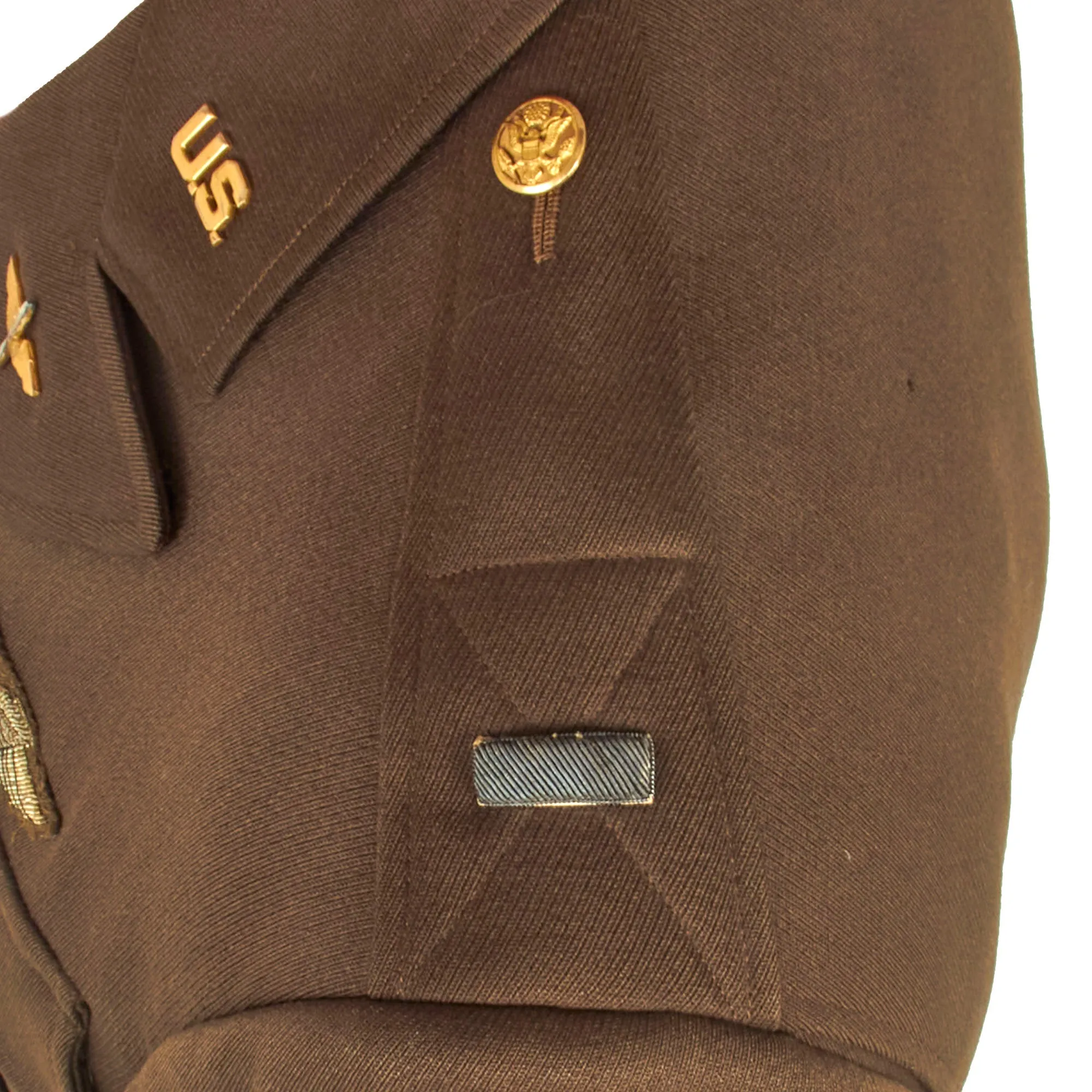 Original U.S. WWII US Army 9th Air Force Navigator Bullion Patched Officer’s Winter Service Class A Uniform Coat