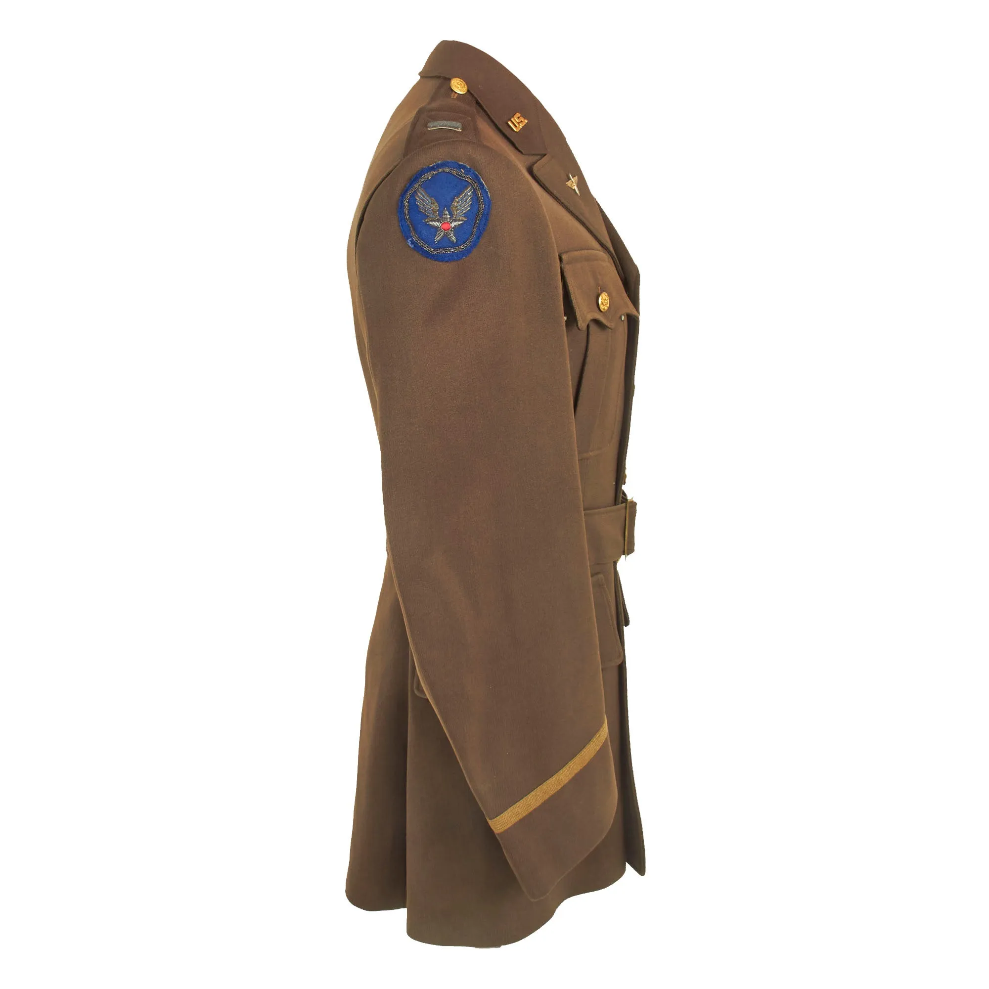 Original U.S. WWII US Army 9th Air Force Navigator Bullion Patched Officer’s Winter Service Class A Uniform Coat