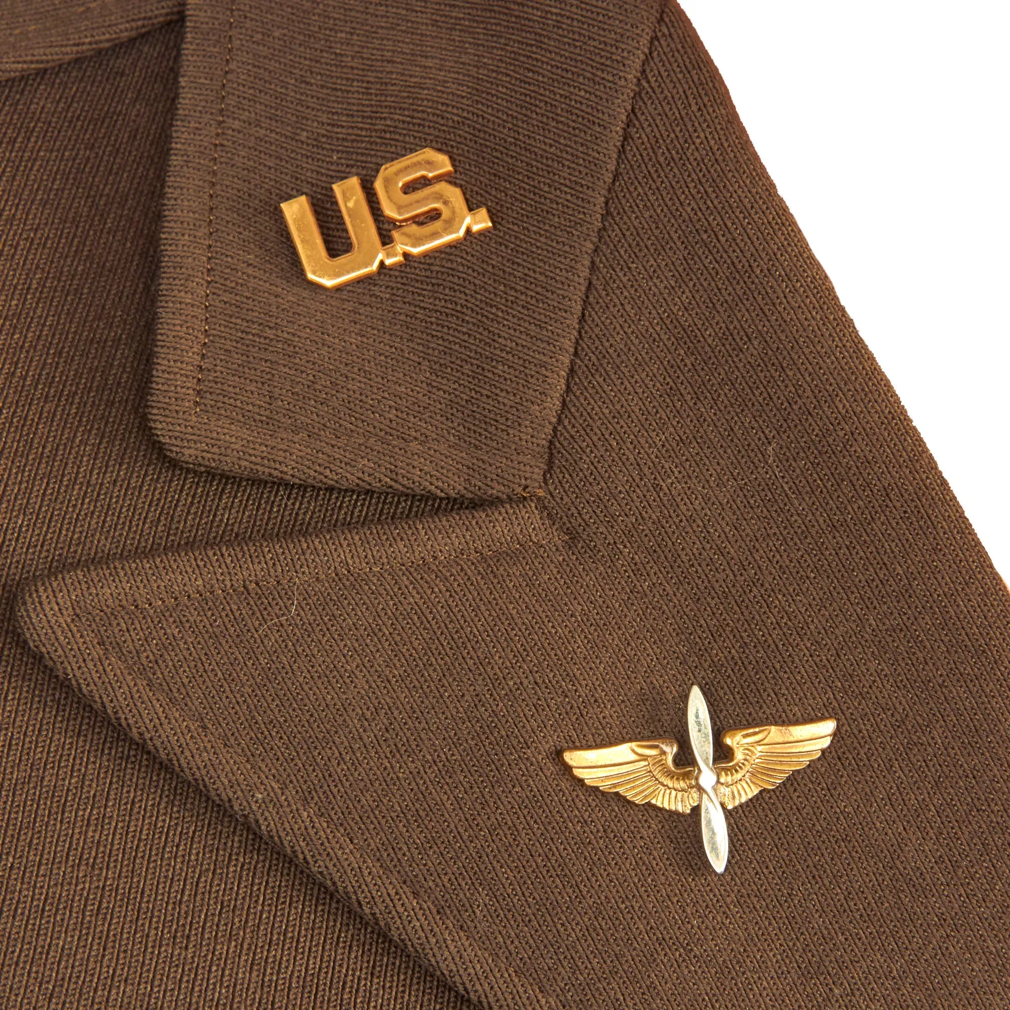 Original U.S. WWII US Army 9th Air Force Navigator Bullion Patched Officer’s Winter Service Class A Uniform Coat