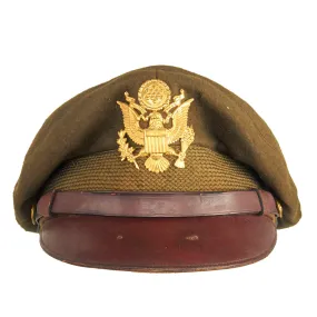 Original U.S. WWII USAAF Named Officer Winter Crush Visor Cap by Luxenberg of New York