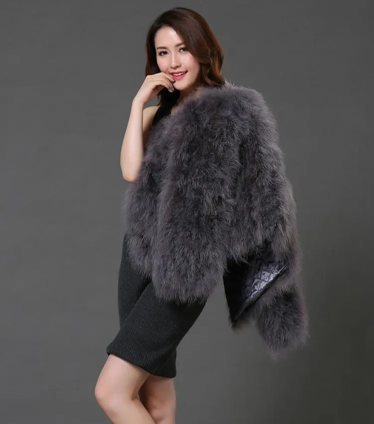 Ostrich Wool Fur Coat