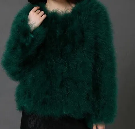 Ostrich Wool Fur Coat