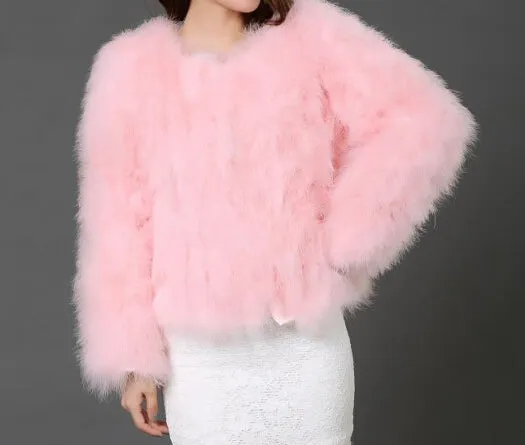 Ostrich Wool Fur Coat