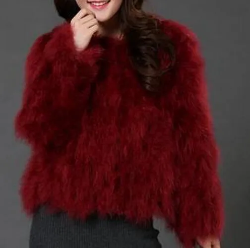 Ostrich Wool Fur Coat