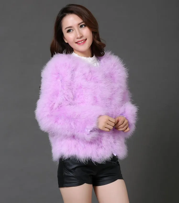 Ostrich Wool Fur Coat