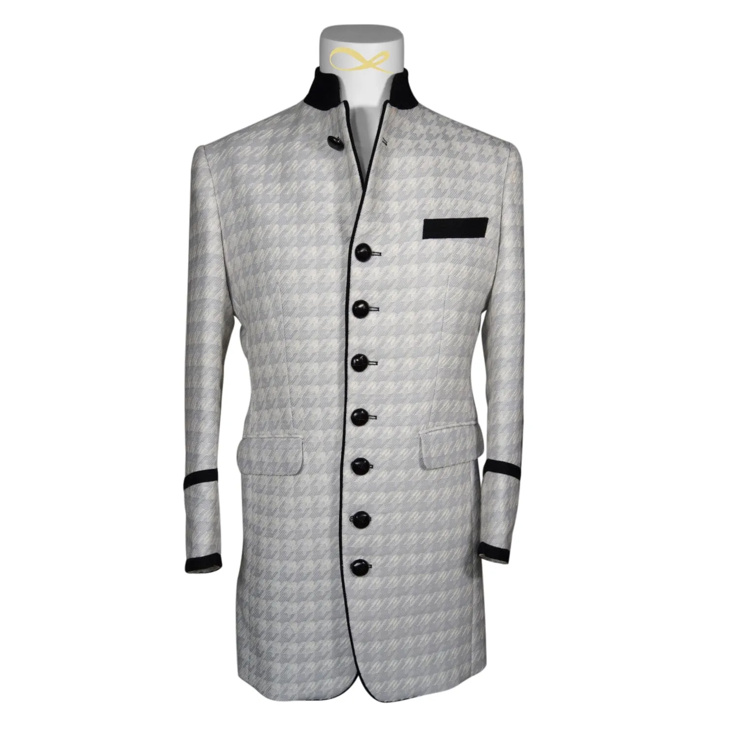 Oyster Grigio Houndstooth Mandani Coat