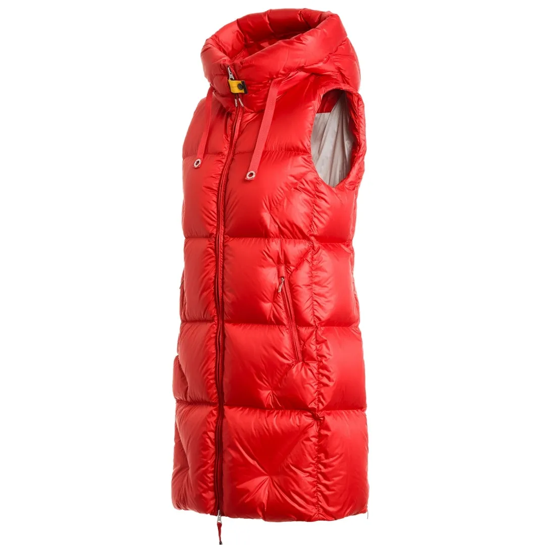 Parajumpers Zuly Red Long Down Gilet Jacket