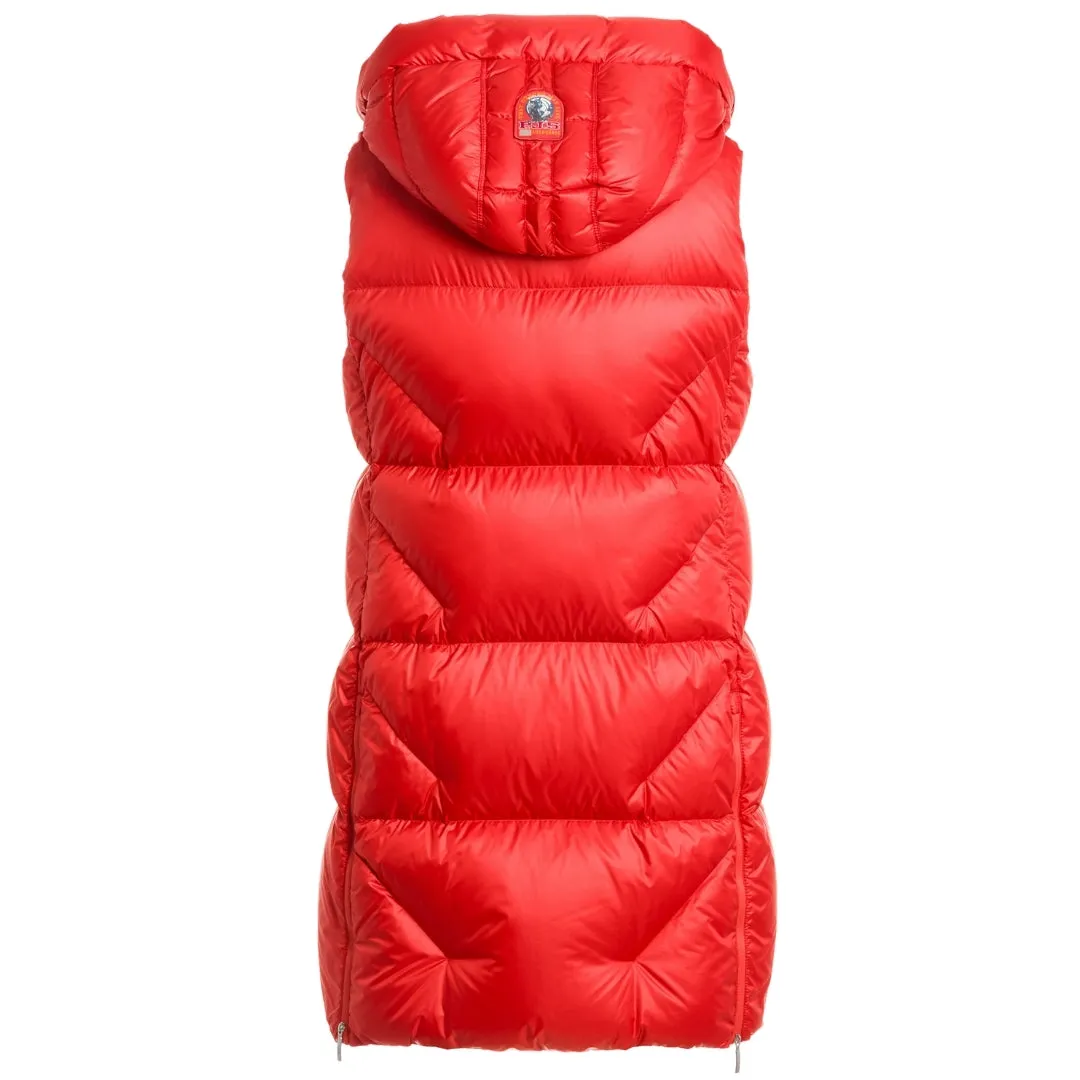 Parajumpers Zuly Red Long Down Gilet Jacket