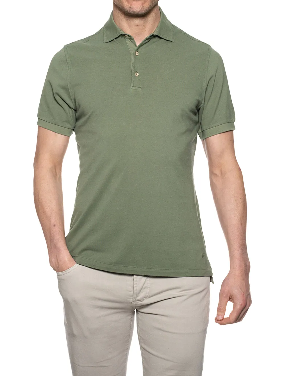 Pigment Dyed Polo Shirt Sage