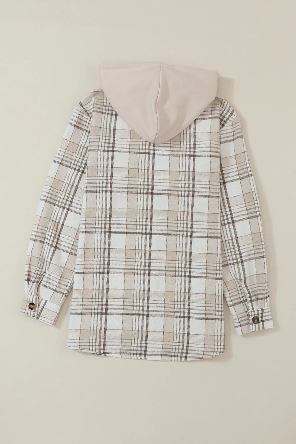 Plaid Removable Hood Buttoned Shacket