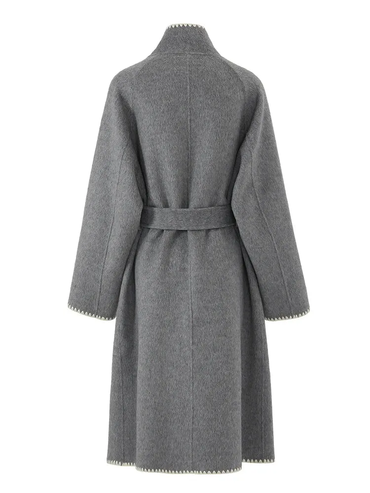 Pre Order:  Double Sided Belted Woolen Coat