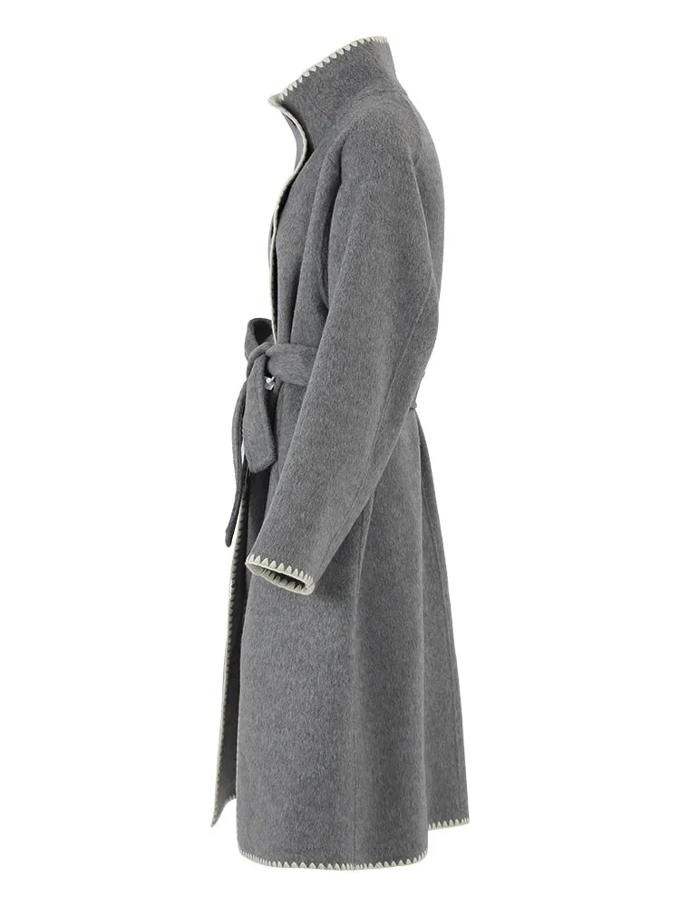 Pre Order:  Double Sided Belted Woolen Coat