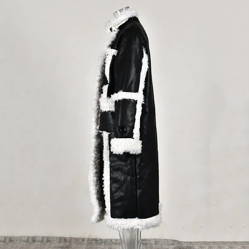 Pre Order:  Paneled Lamb Wool Coat