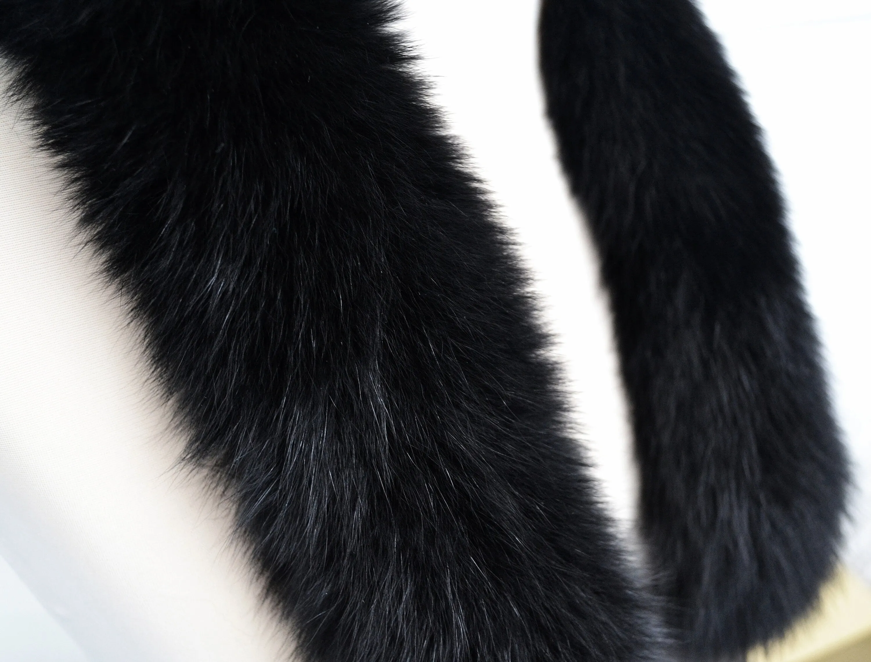 READY to SHIP, not Tail, 60-80 cm Super Soft Real Black Fox Fur Trim Hood, Fur collar trim, Fox Fur Collar, Fur Ruff, Fur Hood, Fox Fur, Fur