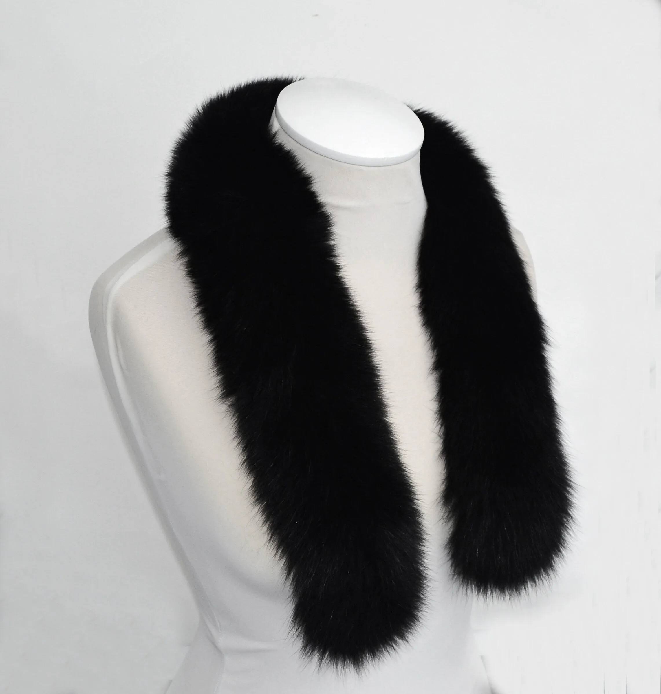 READY to SHIP, not Tail, 60-80 cm Super Soft Real Black Fox Fur Trim Hood, Fur collar trim, Fox Fur Collar, Fur Ruff, Fur Hood, Fox Fur, Fur