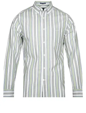 Regular Fit Multistripe Oxford Shirt Kalamata Green