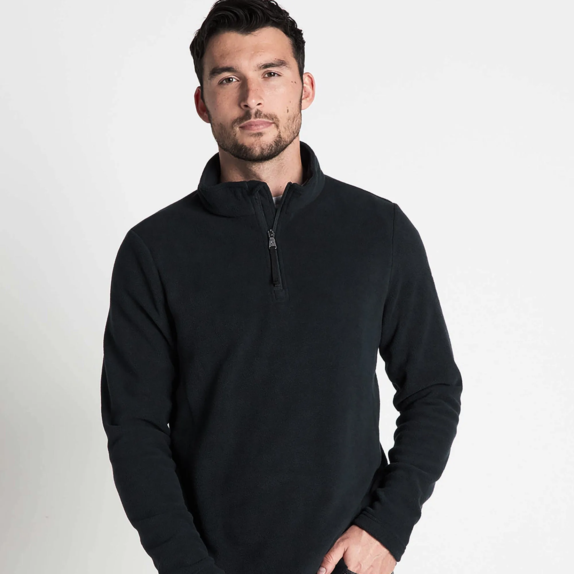 Revive Mens Quarter Zip Fleece - Black