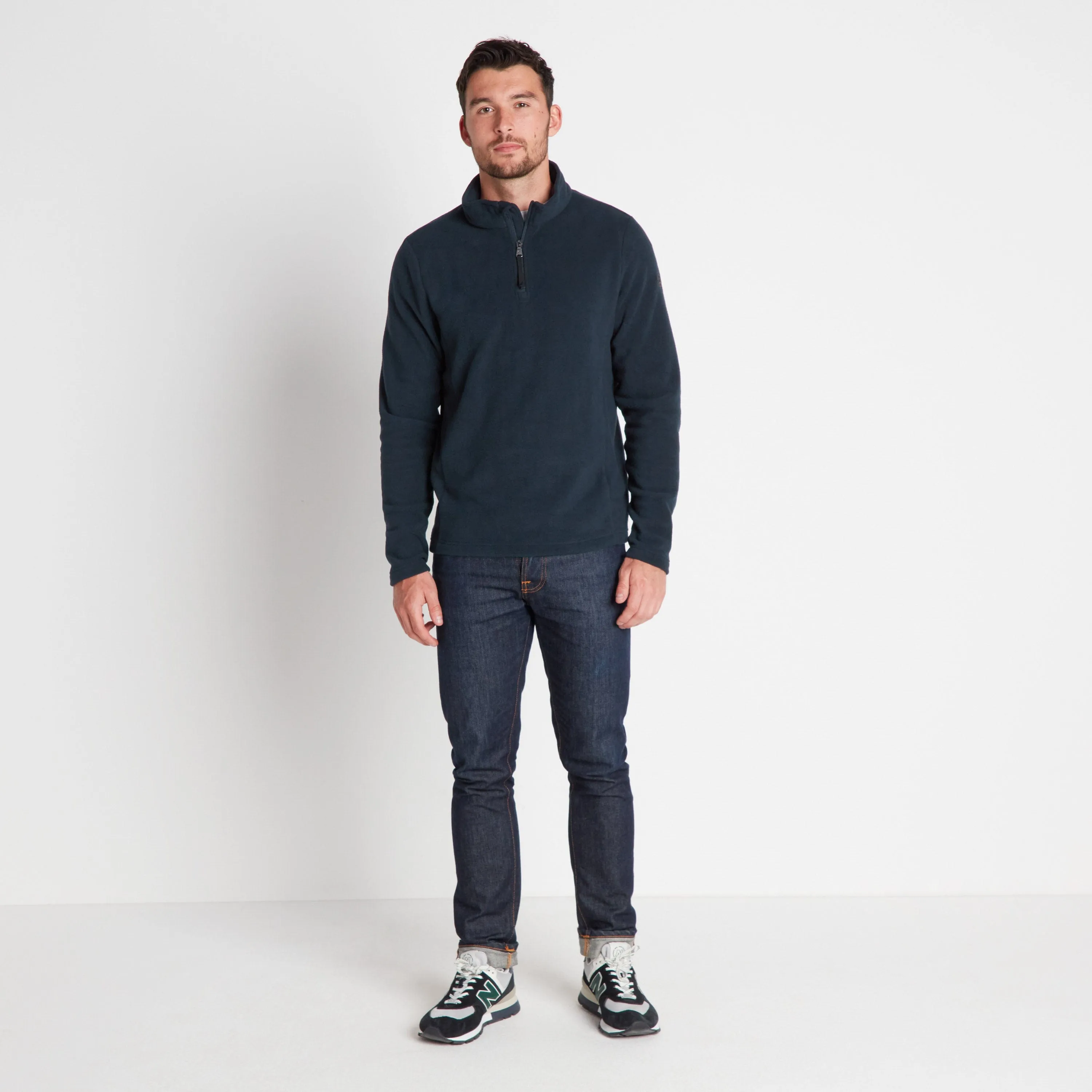 Revive Mens Quarter Zip Fleece - Dark Indigo