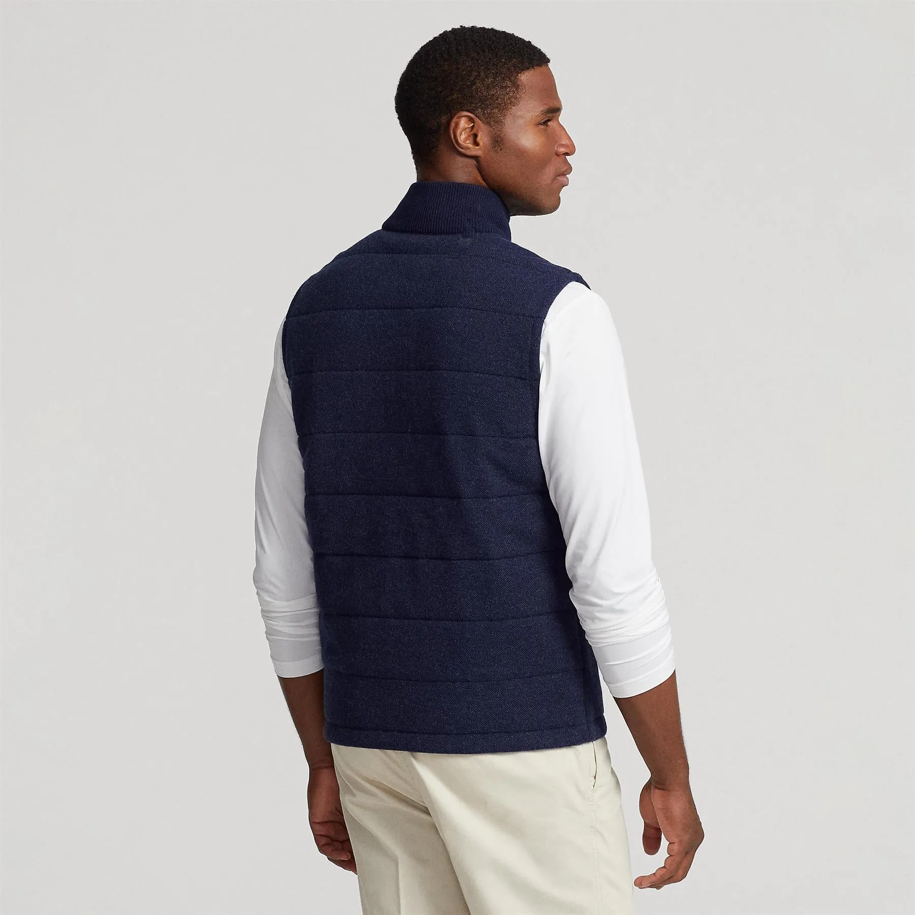 RLX Wool Full Zip Gilet French Navy - AW23