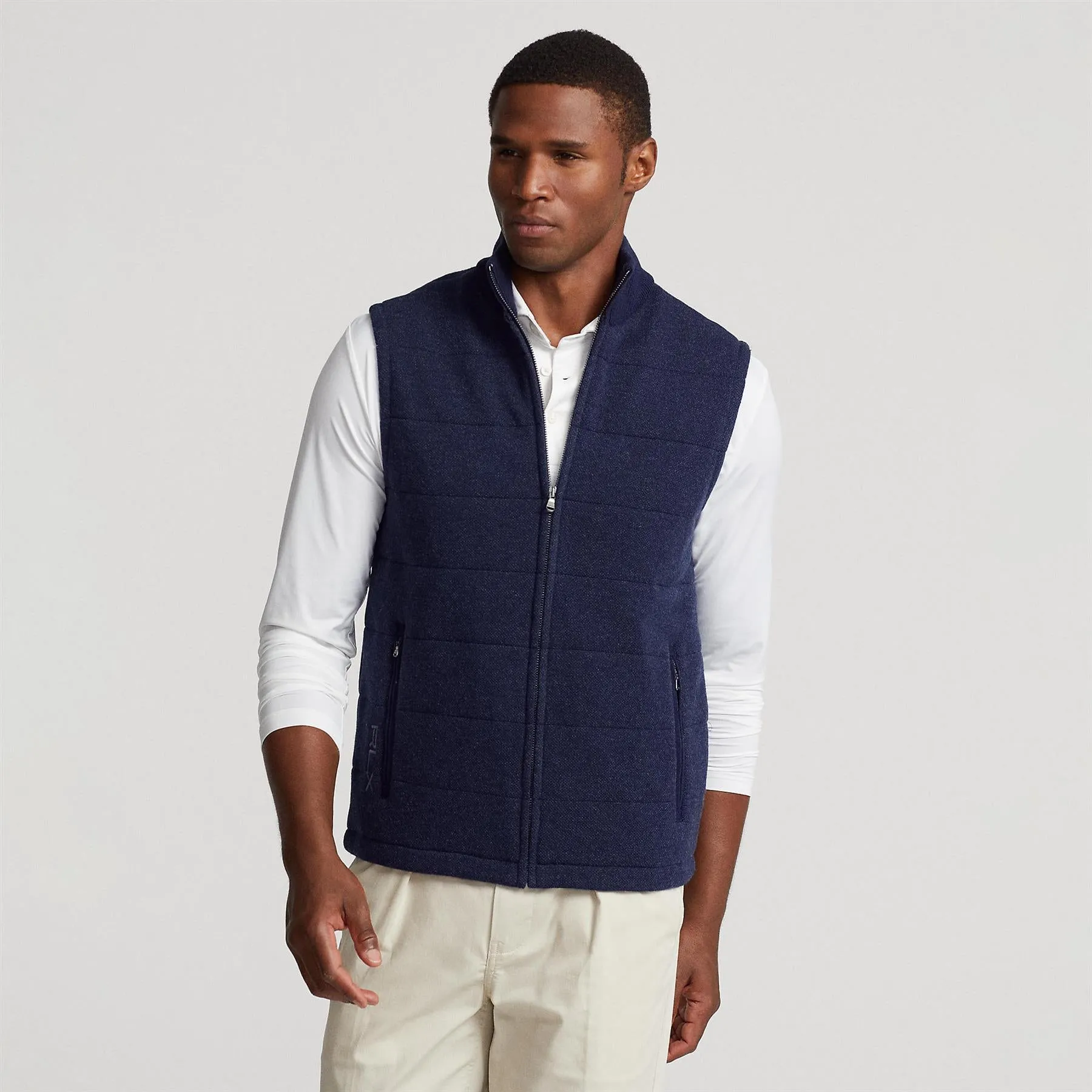 RLX Wool Full Zip Gilet French Navy - AW23