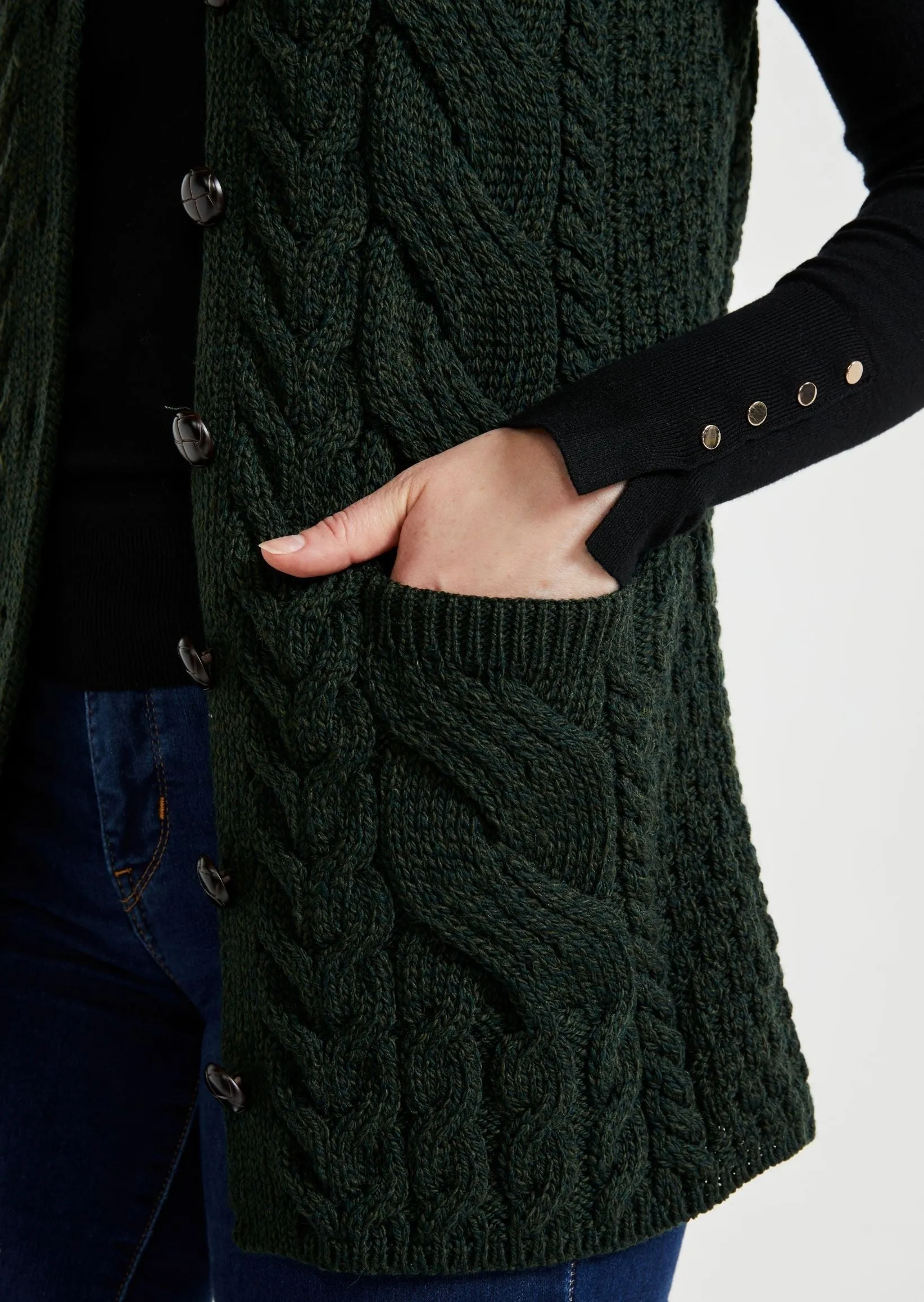 Saoirse Aran Supersoft Cardigan | Green