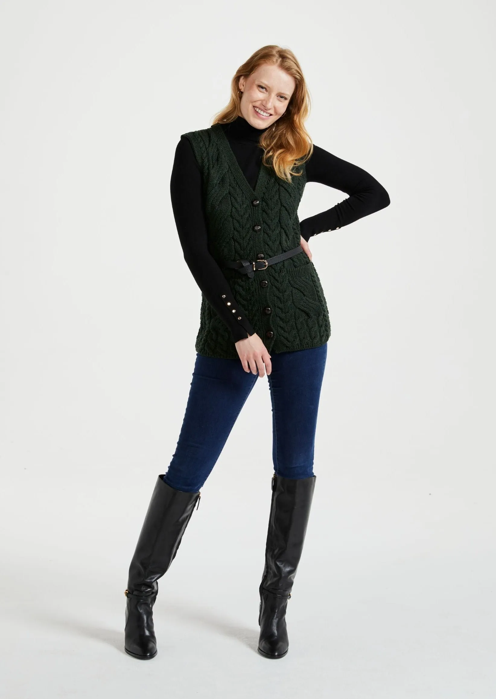 Saoirse Aran Supersoft Cardigan | Green