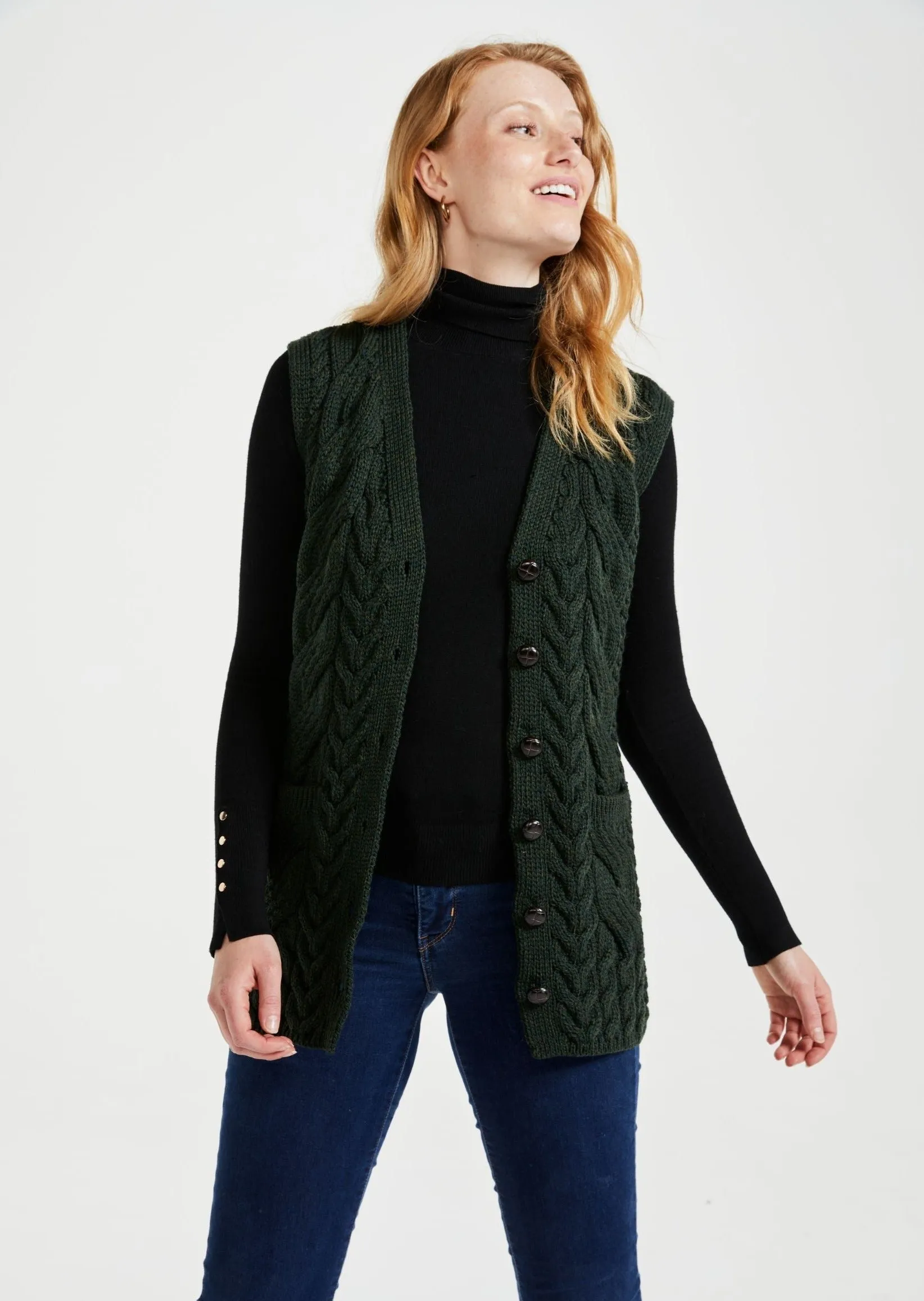 Saoirse Aran Supersoft Cardigan | Green