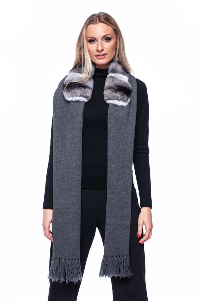 Scarf With Chinchilla Fur Collar