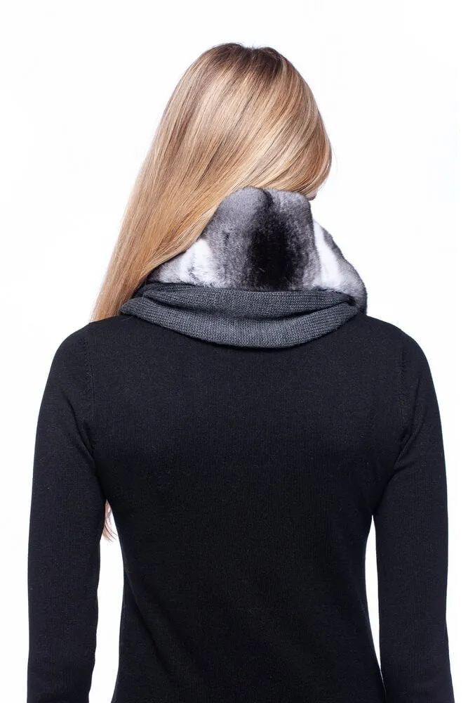 Scarf With Chinchilla Fur Collar