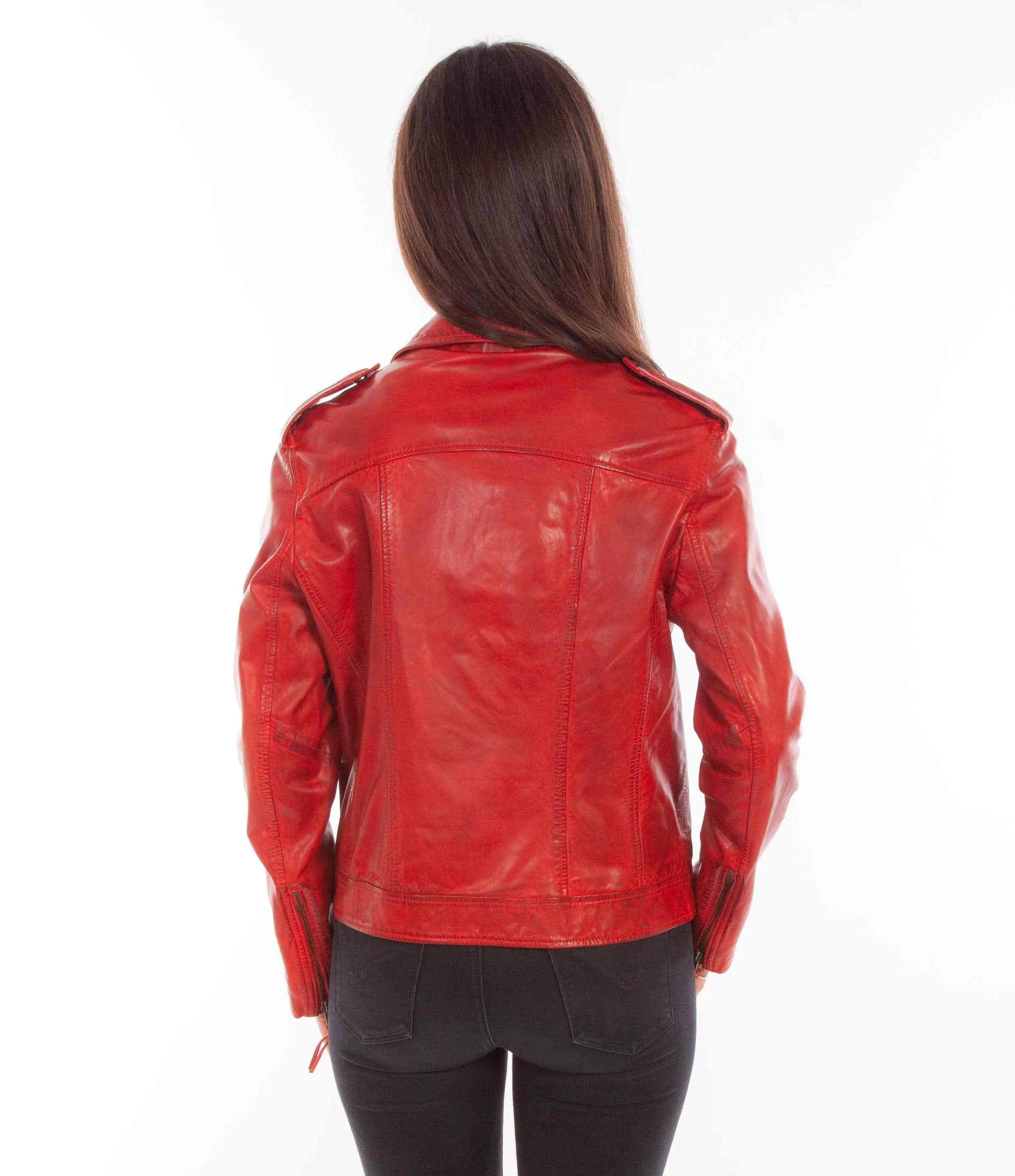 Scully Women's Red Lamb Leather Jacket L1105