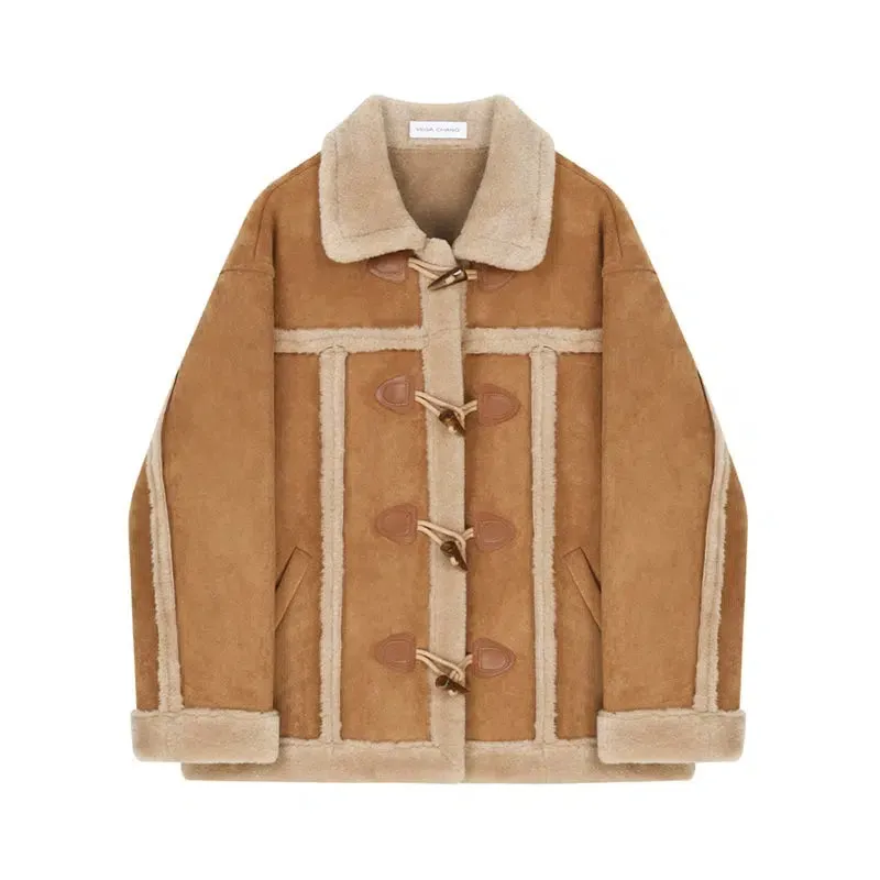 Shearling Trim Toggle Coat