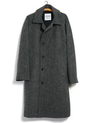 SIGURD 28-59-5 | Long Lined Wool Coat | Grey Tweed